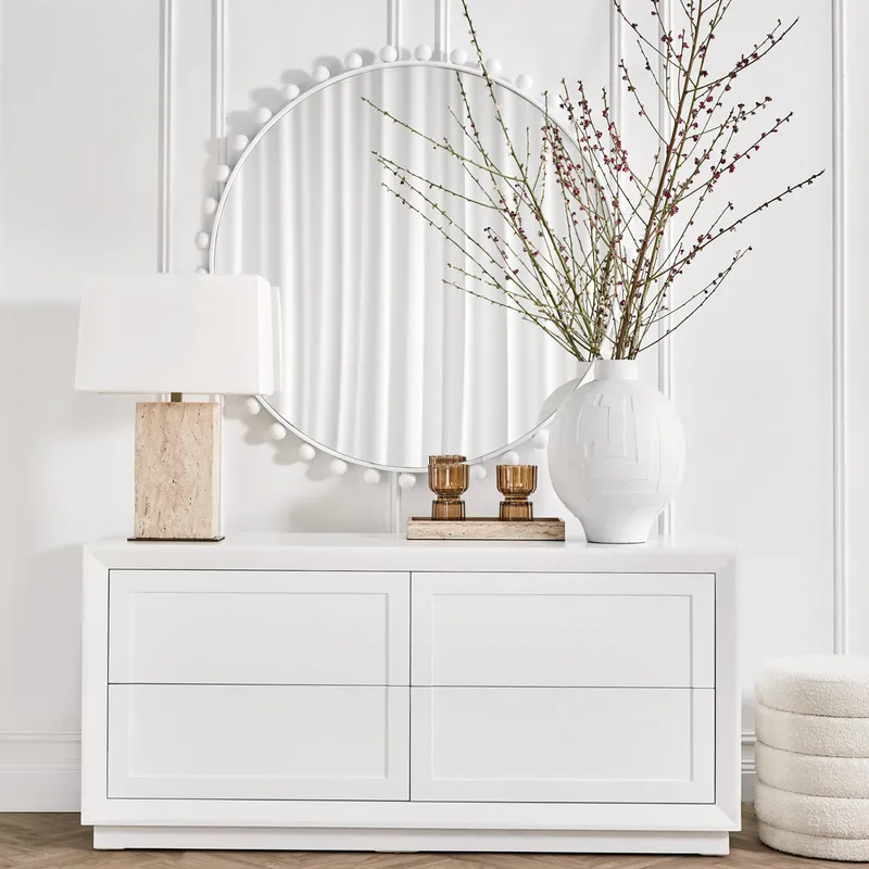 Balmain 4 Drawer Chest White, 160cm W x 45cm D x 75cm H (RRP $3729) - Image 2