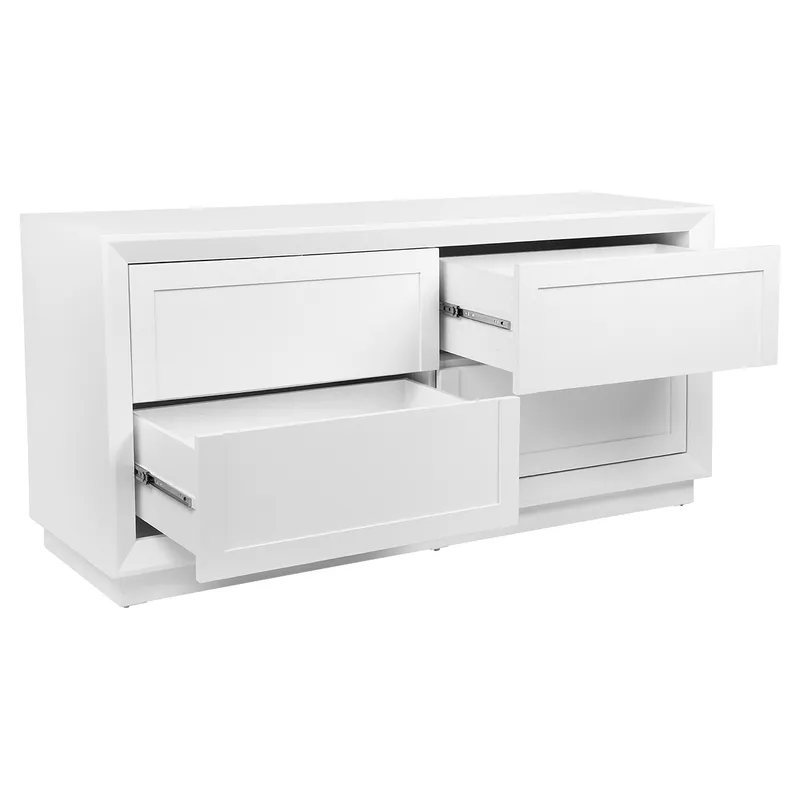 Balmain 4 Drawer Chest White, 160cm W x 45cm D x 75cm H (RRP $3729) - Image 4