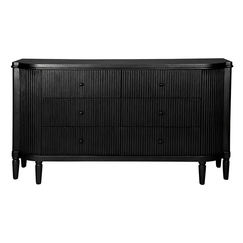 Arielle 6 Drawer Chest Black, 160cm W x 42cm D x 88cm H (RRP $3839)