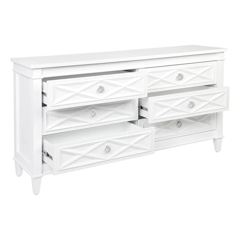Plantation 6 Drawer Chest White, 150cm W x 40cm D x 80cm H (RRP $2849) - Image 5