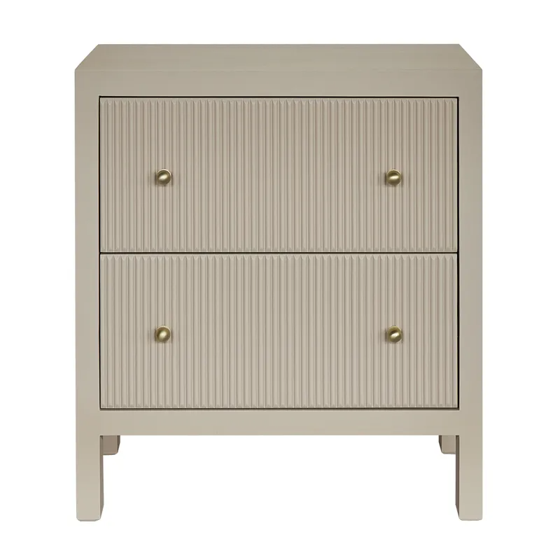 Ariana Bedside Table Large Beige, 67cm W x 50cm D x 76cm H (RRP $1441)
