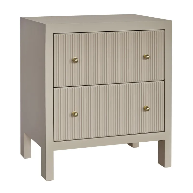 Ariana Bedside Table Large Beige, 67cm W x 50cm D x 76cm H (RRP $1441) - Image 2