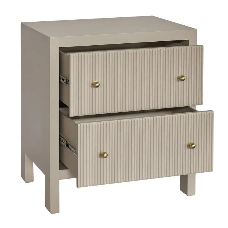 Ariana Bedside Table Large Beige, 67cm W x 50cm D x 76cm H (RRP $1441) - Image 3