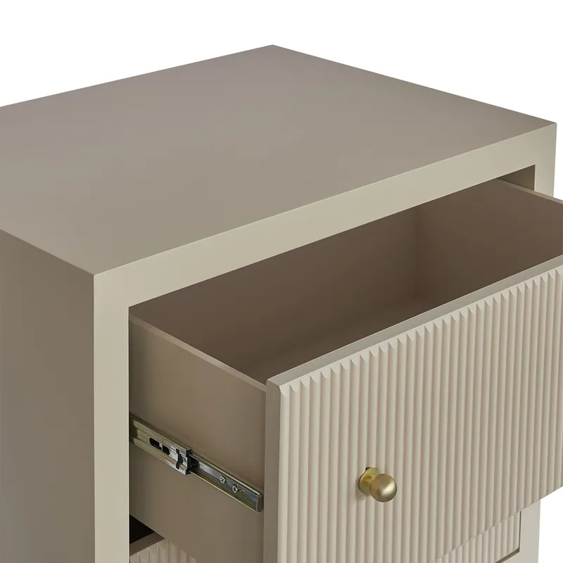 Ariana Bedside Table Large Beige, 67cm W x 50cm D x 76cm H (RRP $1441) - Image 5