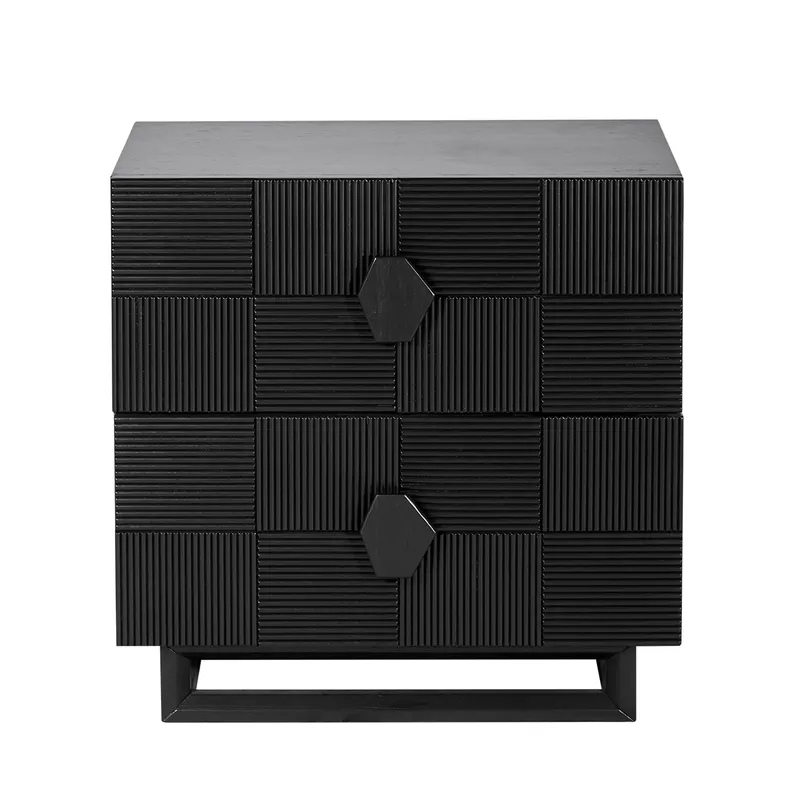 Alton Bedside Table Large Black, 65cm W x 40cm D x 65cm H (RRP $1287)