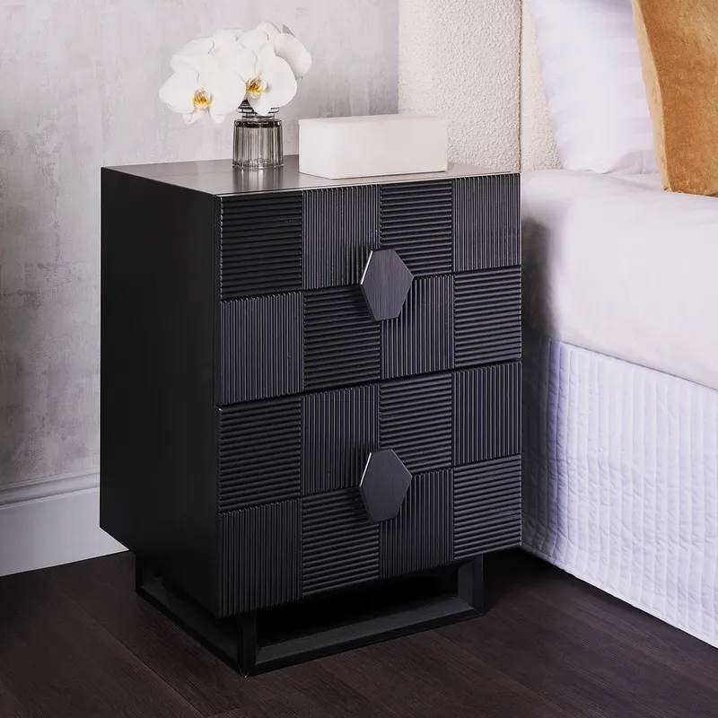 Alton Bedside Table Large Black, 65cm W x 40cm D x 65cm H (RRP $1287) - Image 2
