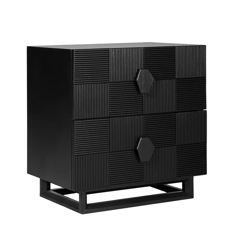 Alton Bedside Table Large Black, 65cm W x 40cm D x 65cm H (RRP $1287) - Image 3