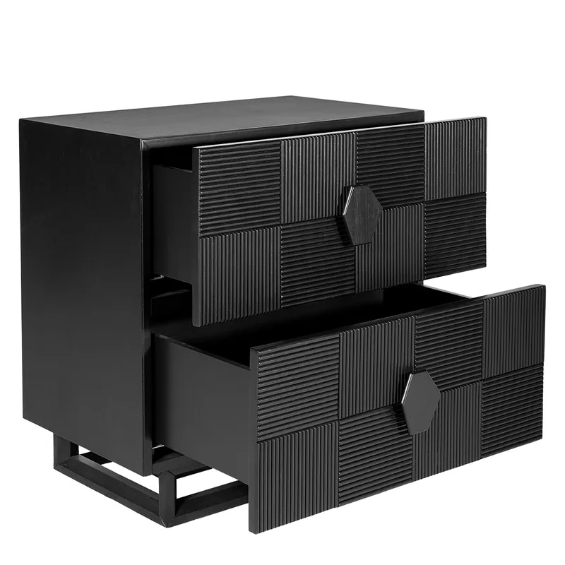 Alton Bedside Table Large Black, 65cm W x 40cm D x 65cm H (RRP $1287) - Image 4