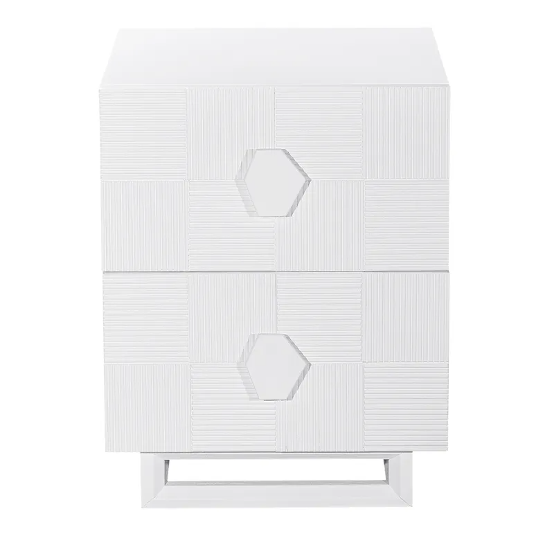 Alton Bedside Table Small White, 50cm W x 40cm D x 65cm H (RRP $1133)