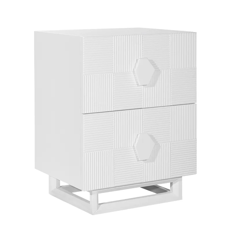 Alton Bedside Table Small White, 50cm W x 40cm D x 65cm H (RRP $1133) - Image 3