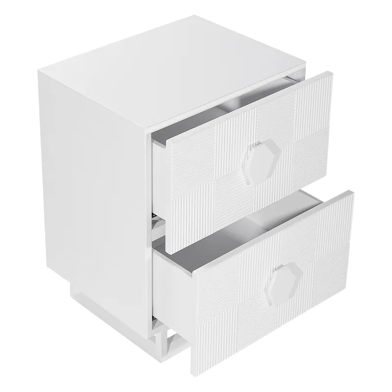 Alton Bedside Table Small White, 50cm W x 40cm D x 65cm H (RRP $1133) - Image 4