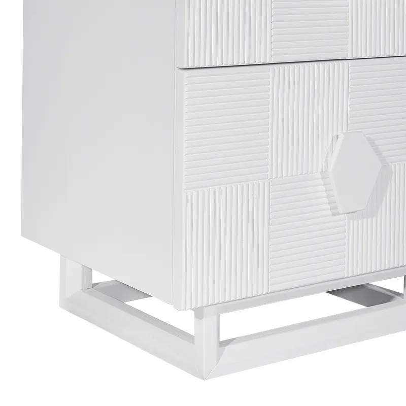 Alton Bedside Table Small White, 50cm W x 40cm D x 65cm H (RRP $1133) - Image 5