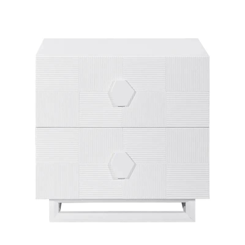 Alton Bedside Table Large White, 65cm W x 40cm D x 65cm H (RRP $1287)
