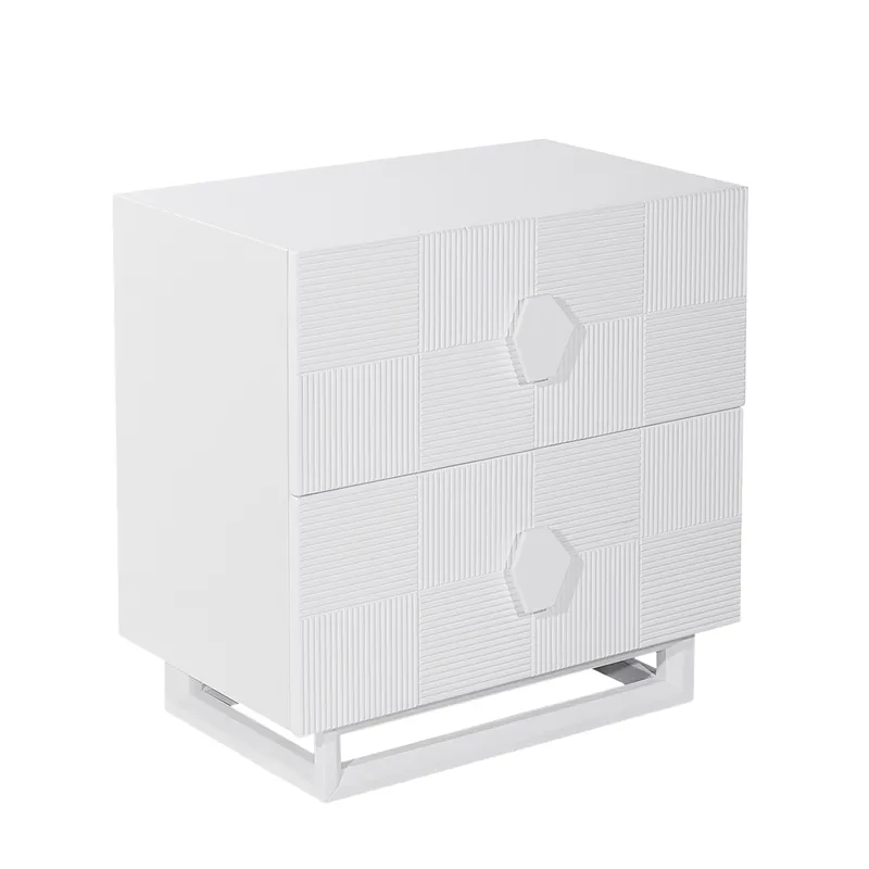 Alton Bedside Table Large White, 65cm W x 40cm D x 65cm H (RRP $1287) - Image 2