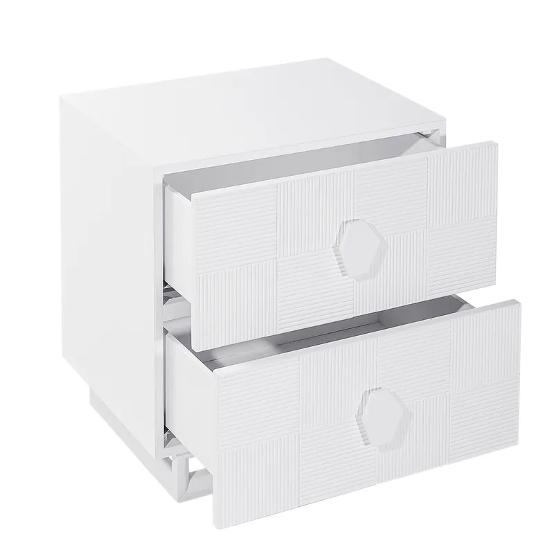 Alton Bedside Table Large White, 65cm W x 40cm D x 65cm H (RRP $1287) - Image 3