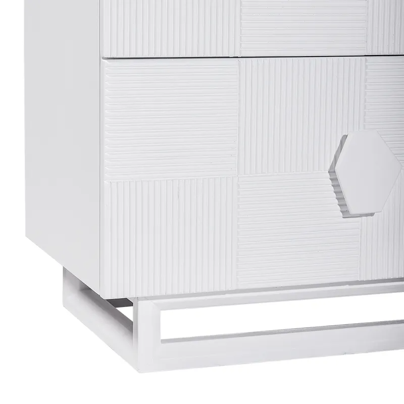 Alton Bedside Table Large White, 65cm W x 40cm D x 65cm H (RRP $1287) - Image 4