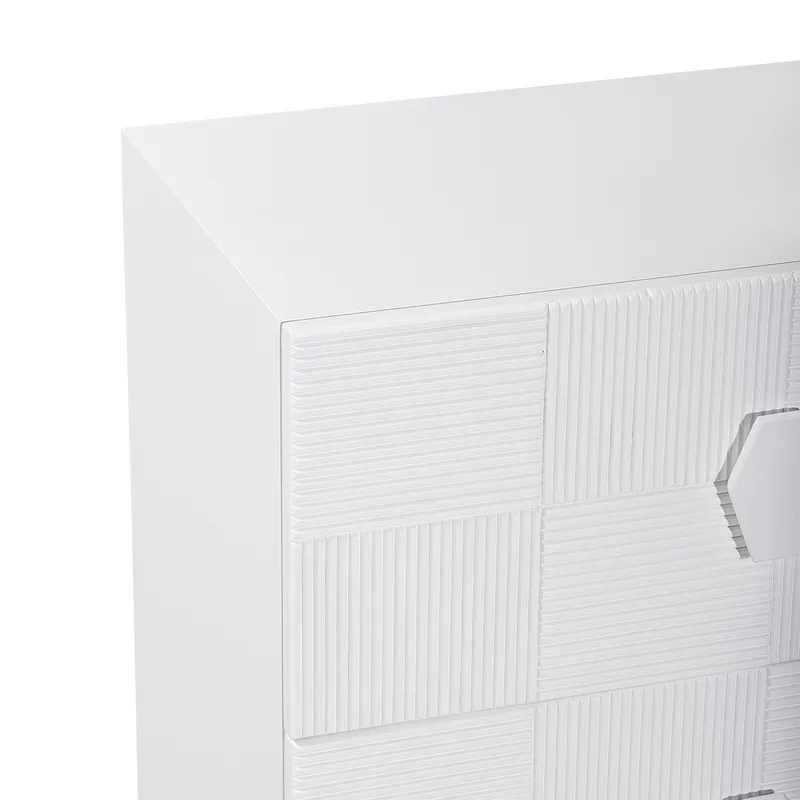 Alton Bedside Table Large White, 65cm W x 40cm D x 65cm H (RRP $1287) - Image 5
