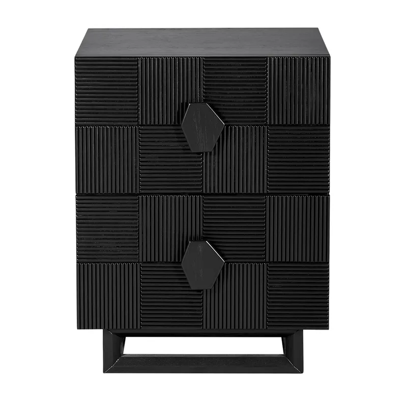 Alton Bedside Table Small Black, 50cm W x 40cm D x 65cm H (RRP $1133)