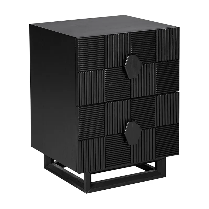 Alton Bedside Table Small Black, 50cm W x 40cm D x 65cm H (RRP $1133) - Image 3