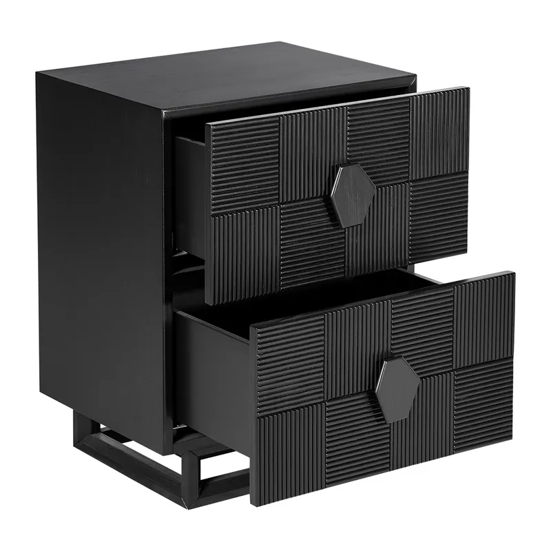 Alton Bedside Table Small Black, 50cm W x 40cm D x 65cm H (RRP $1133) - Image 4