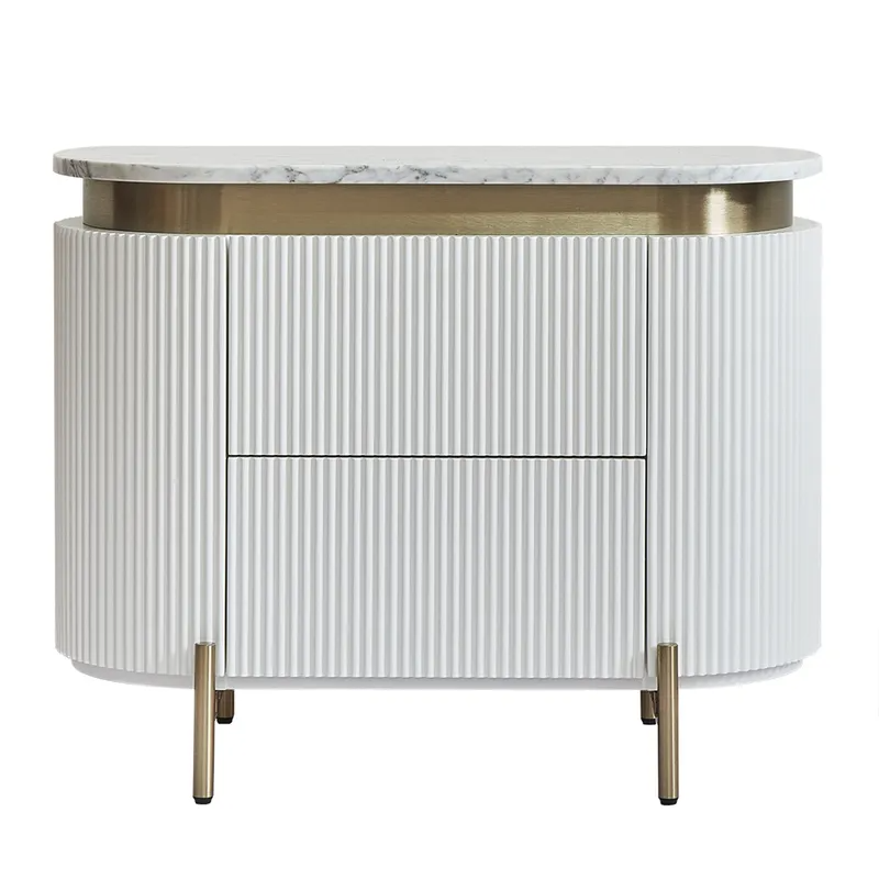 Demarco Bedside Table White, 76cm W x 40cm D x 60cm H (RRP $2453)
