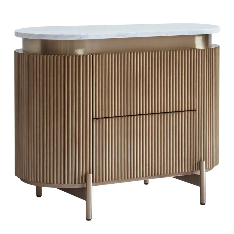 Demarco Bedside Table Antique Gold, 76cm W x 40cm D x 60cm H (RRP $2453) - Image 3