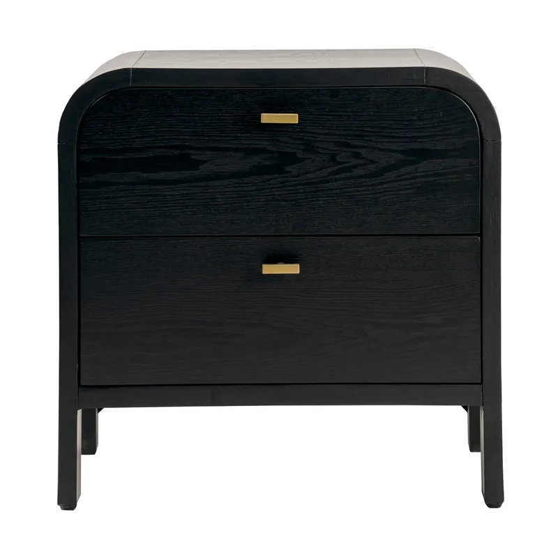 Chisholm Bedside Table Black, 60cm W x 50cm D x 60cm H (RRP $1859)