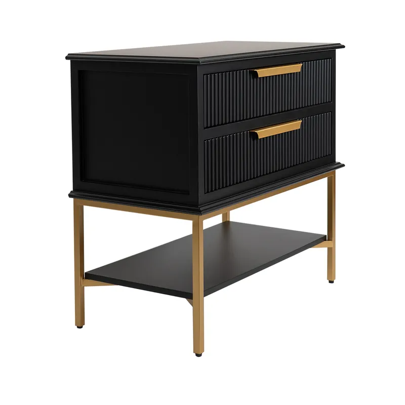 Aimee Bedside Table Large Black, 76cm W x 40cm D x 70cm H (RRP $1661) - Image 2