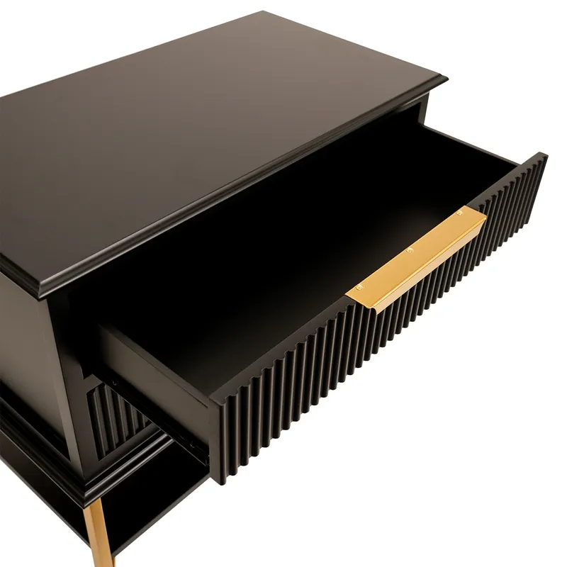 Aimee Bedside Table Large Black, 76cm W x 40cm D x 70cm H (RRP $1661) - Image 4