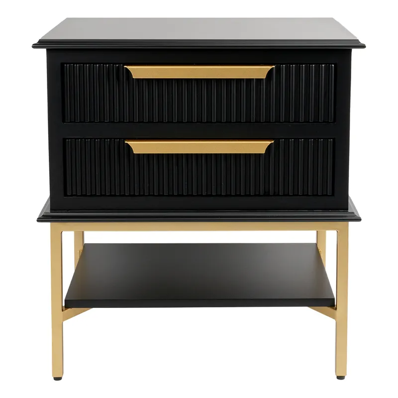 Aimee Bedside Table Small Black, 55cm W x 40cm D x 60cm H (RRP $1375)