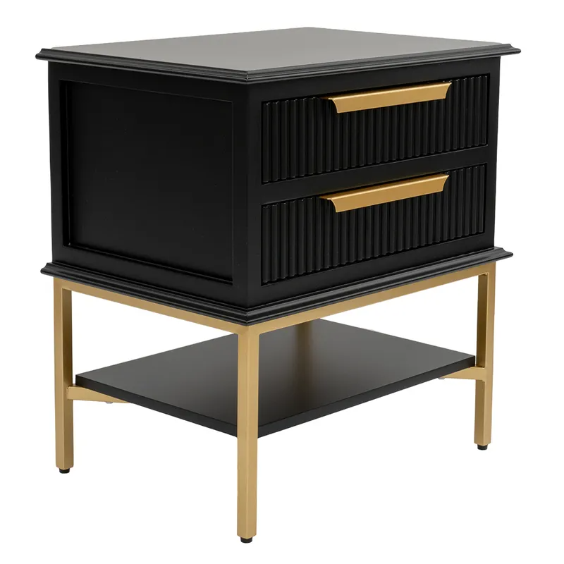 Aimee Bedside Table Small Black, 55cm W x 40cm D x 60cm H (RRP $1375) - Image 3