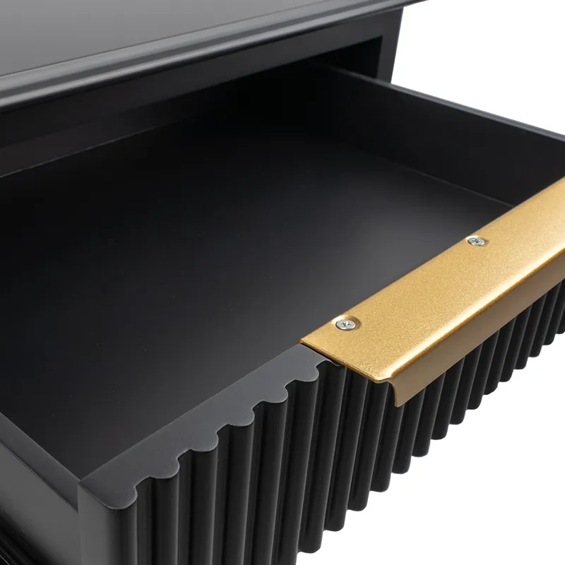 Aimee Bedside Table Small Black, 55cm W x 40cm D x 60cm H (RRP $1375) - Image 4