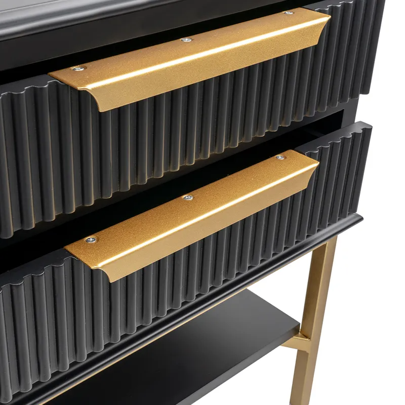 Aimee Bedside Table Small Black, 55cm W x 40cm D x 60cm H (RRP $1375) - Image 5