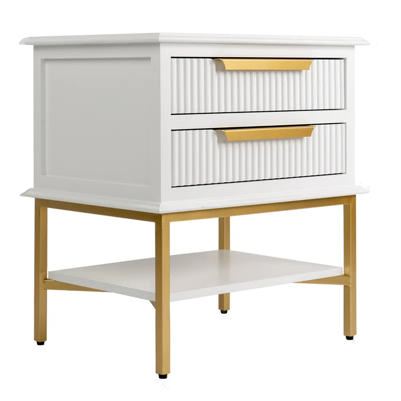 Aimee Bedside Table Small White, 55cm W x 40cm D x 60cm H (RRP $1375) - Image 3