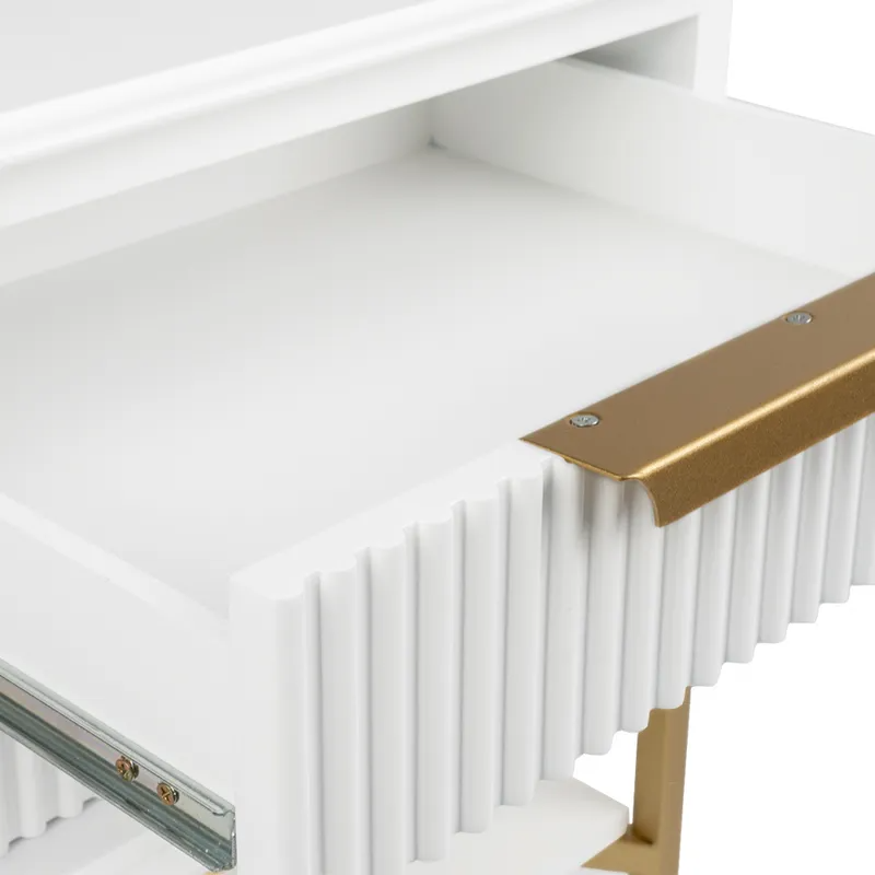 Aimee Bedside Table Small White, 55cm W x 40cm D x 60cm H (RRP $1375) - Image 4