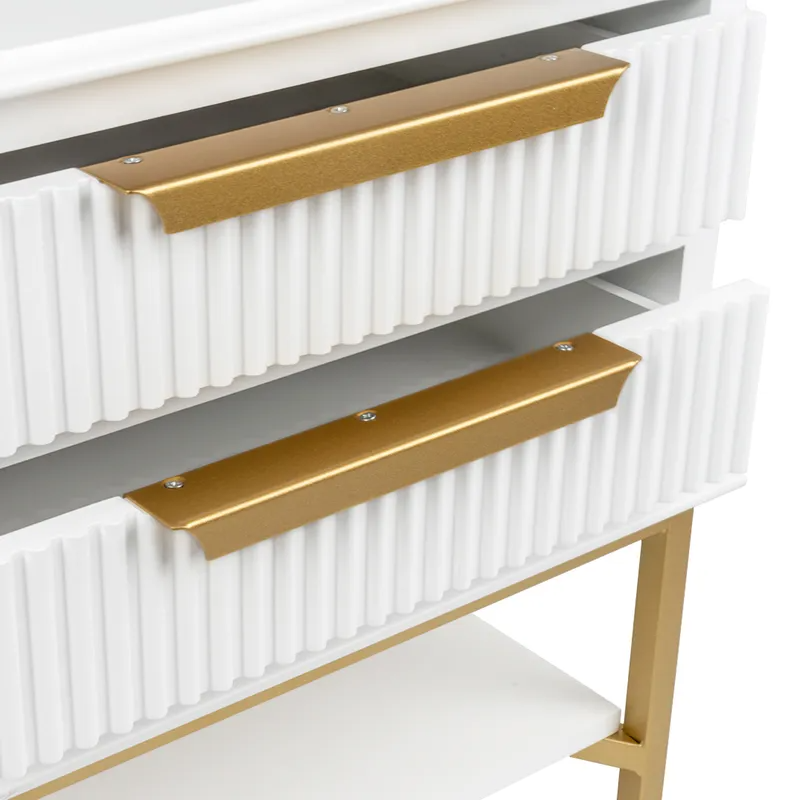 Aimee Bedside Table Small White, 55cm W x 40cm D x 60cm H (RRP $1375) - Image 5