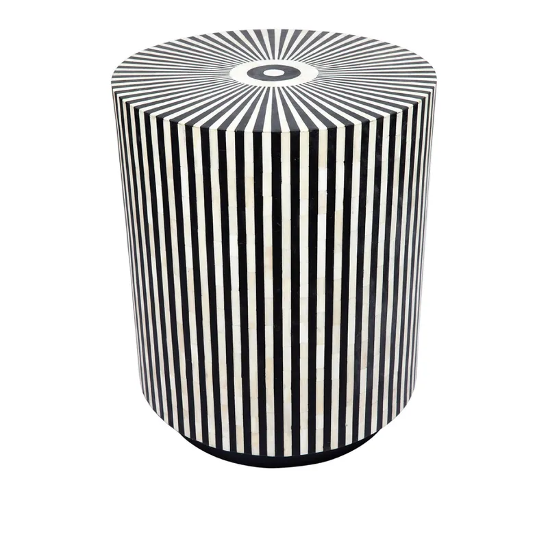 Makayla Side Table Black, 50cm Dia x 60cm H (RRP $2189)