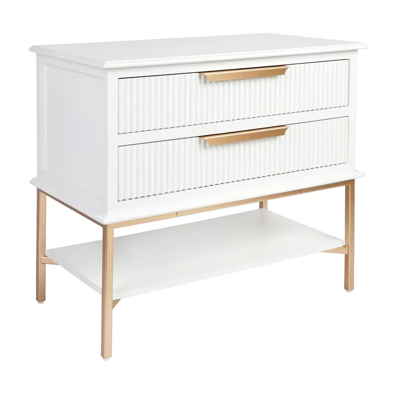 Aimee Bedside Table Large White, 76cm W x 40cm D x 70cm H (RRP $1661) - Image 3