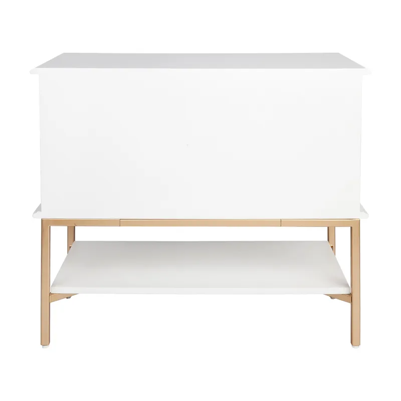 Aimee Bedside Table Large White, 76cm W x 40cm D x 70cm H (RRP $1661) - Image 5