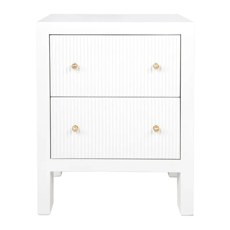 Ariana Bedside Table Small White, 50cm W x 40cm D x 65cm H (RRP $1155)