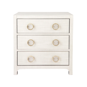 Astley Upholstered Bedside Table Natural, 62cm W x 40cm D x 66cm H (RRP $2167)