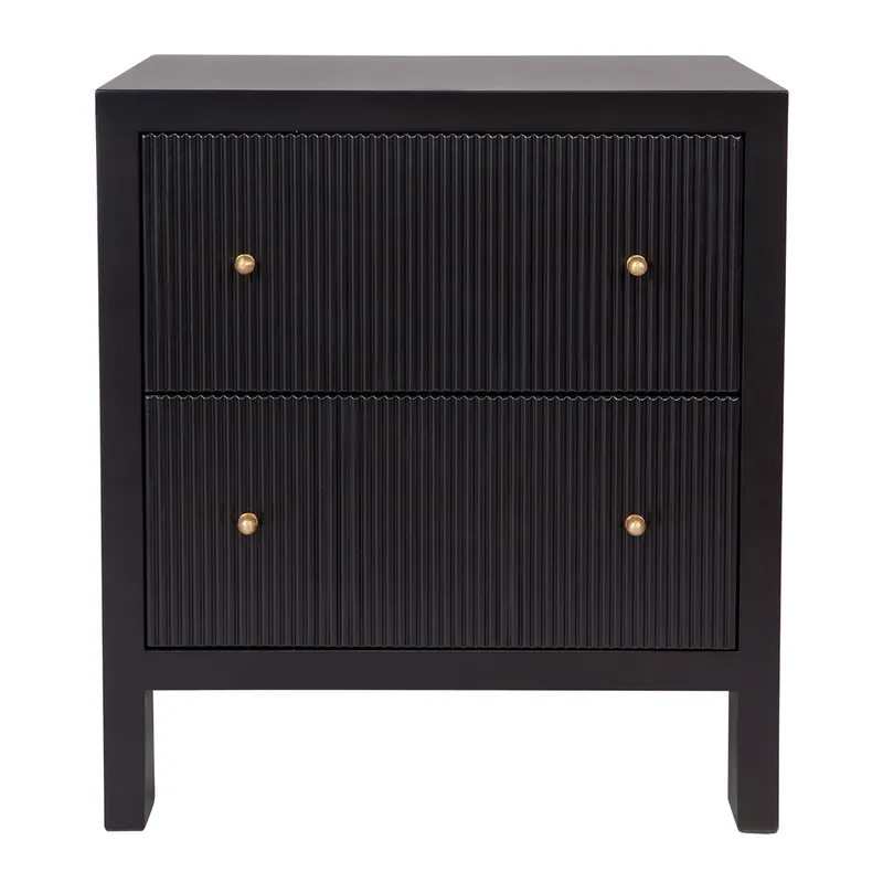 Ariana Bedside Table Large Black, 67cm W x 50cm D x 76cm H (RRP $1375)