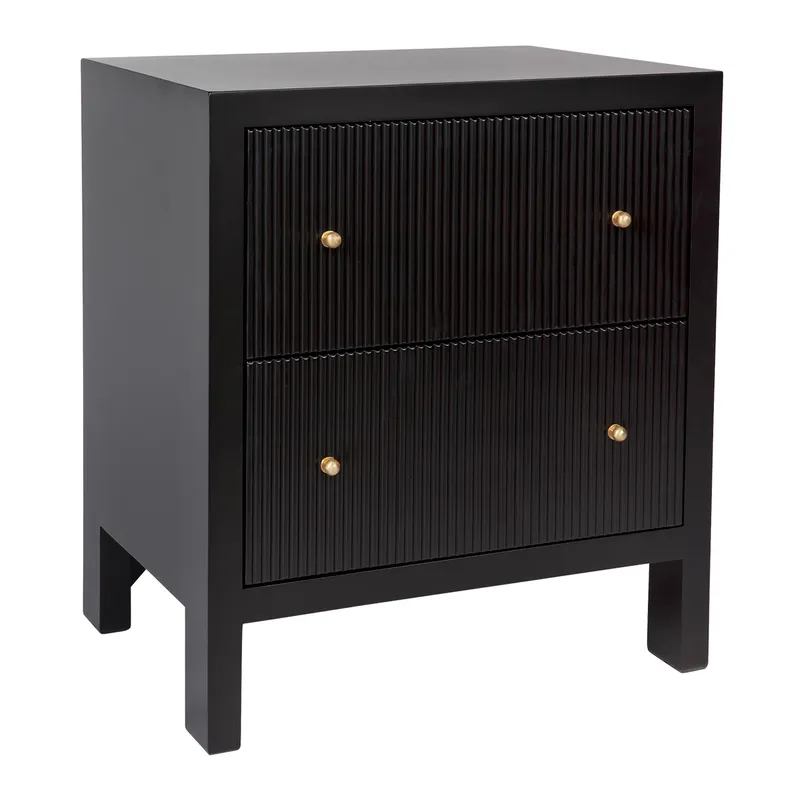 Ariana Bedside Table Large Black, 67cm W x 50cm D x 76cm H (RRP $1375) - Image 2