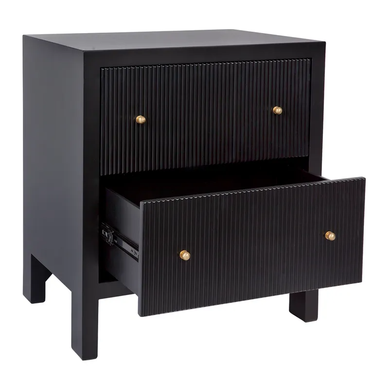 Ariana Bedside Table Large Black, 67cm W x 50cm D x 76cm H (RRP $1375) - Image 3