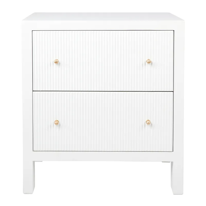 Ariana Bedside Table Large White, 67cm W x 50cm D x 76cm H (RRP $1375)