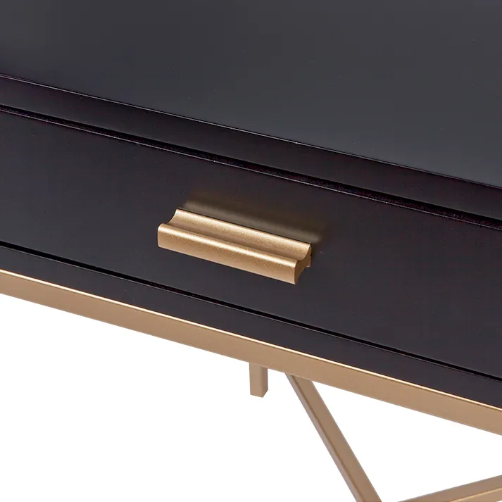 Nessa Black Bedside Table Gold, 45cm W x 45cm D x 60cm H (RRP $869) - Image 6