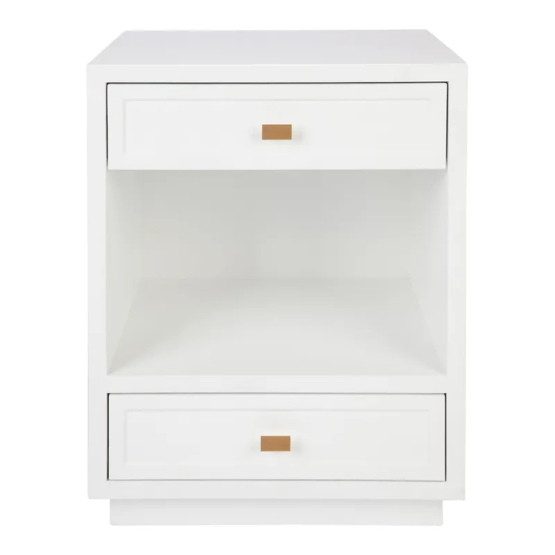 Logan Bedside Table White, 50cm W x 40cm D x 65cm H (RRP $979)
