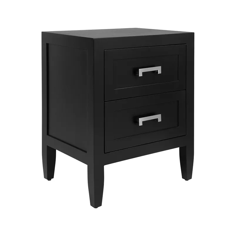 Soloman Bedside Table Small Black, 50cm W x 40cm D x 65cm H (RRP $1067) - Image 2