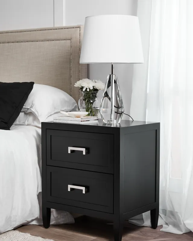 Soloman Bedside Table Small Black, 50cm W x 40cm D x 65cm H (RRP $1067) - Image 3