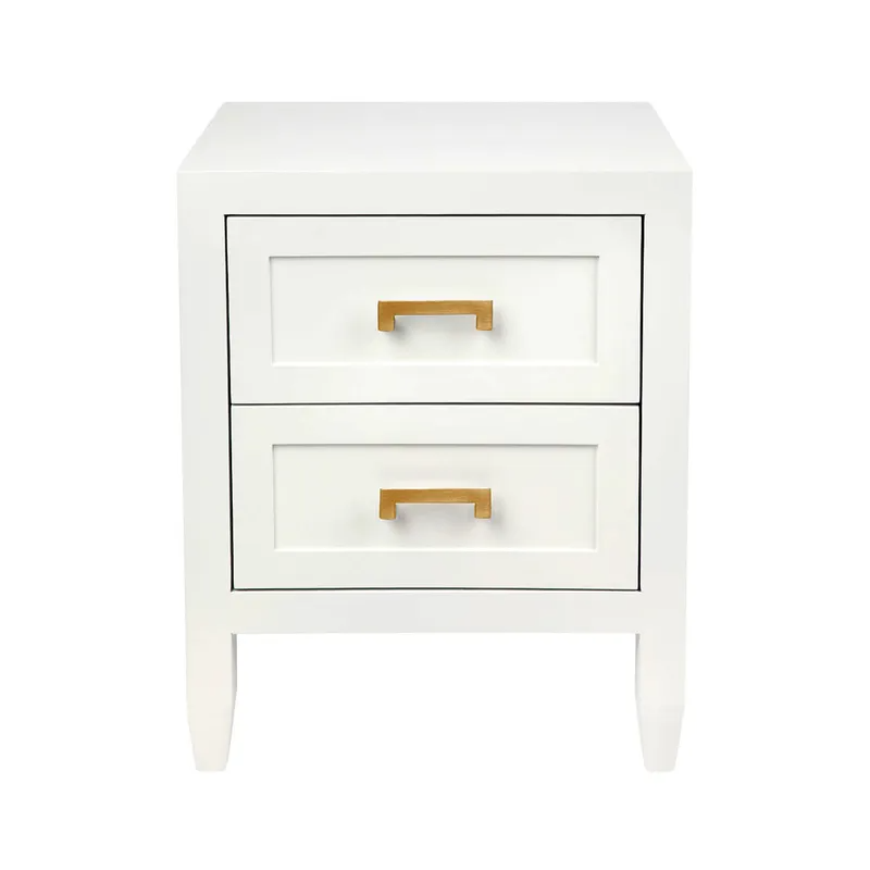 Soloman Bedside Table Small White, 50cm W x 40cm D x 65cm H (RRP $1067)
